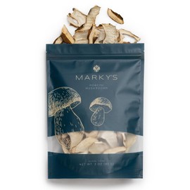 MARKY'S Dried Porcini Mushrooms Grade A - 3 oz / 85 g - 100% Dry Boletus Edulis for Cooking Premium Quality Handpicked Porcini in Seal Bag