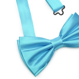 Ladeheid Elegant Men's Bow Tie - High Quality, Shiny, Adjustable, Perfect for Wedding, Party, Office, Ideal for Men, Women, Teenagers, Size 12 cm x 6 cm BMS, turquoise