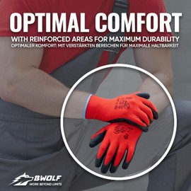 BWOLF RUBY 12 pairs of work gloves, work gloves for men, work gloves for women (size 10 (pack of 12)