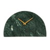 Bloomingville Decorative Half Moon Marble Mantel Clock, Green and Gold