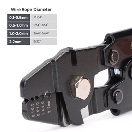 iCrimp Wire Rope Crimping Tool Swager Crimper Fishing Crimping Tool Kit with 600Pcs 1.2/1.5/2mm Aluminum Crimp Loop Sleeves