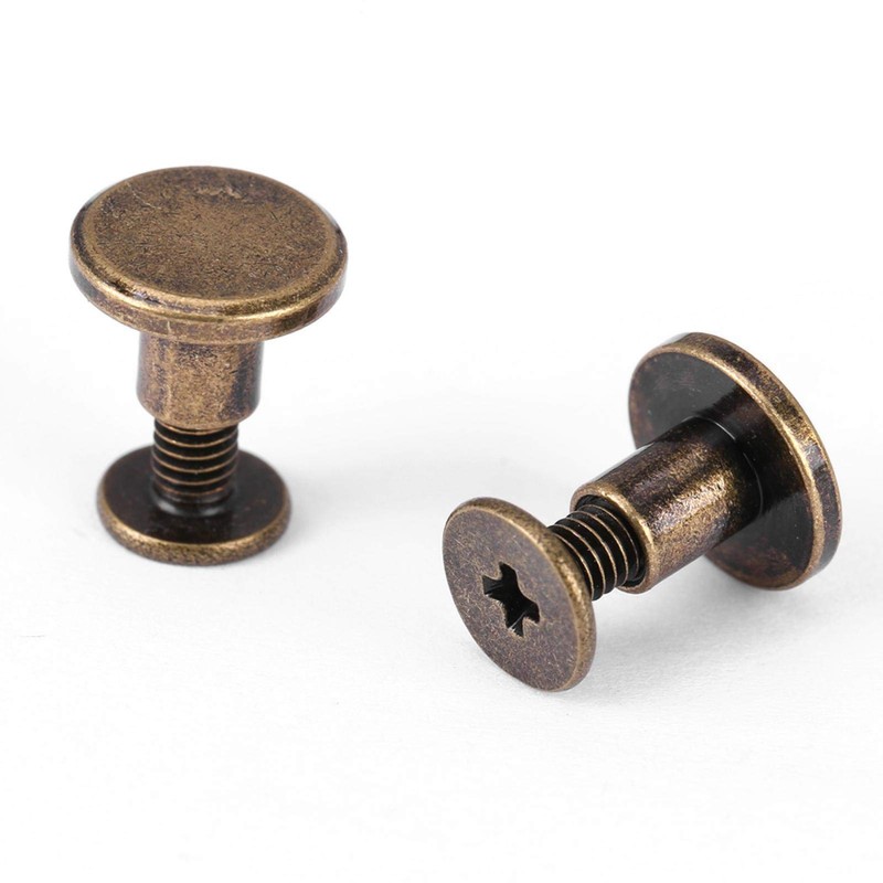 Flat Head Copper Brass Screws Nuts Nails Rivets Leather Cap