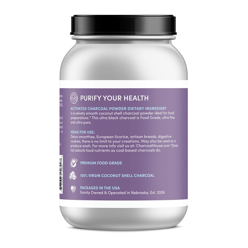 Ultra FINE Coconut Activated Charcoal Powder - Culinary and Cosmetic