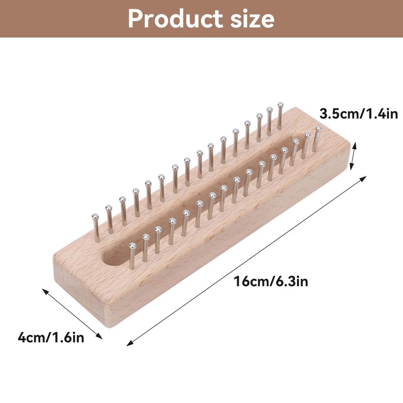 Beufee Wooden Knitting Loom with Elbow Crochet Hook Rectangular Hand