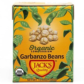 Jack's | Organic Garbanzo Beans 13.4 oz. | Packed with Protein and Fiber, Heart Healthy, Low Sodium & Non GMO | (8-PACK)