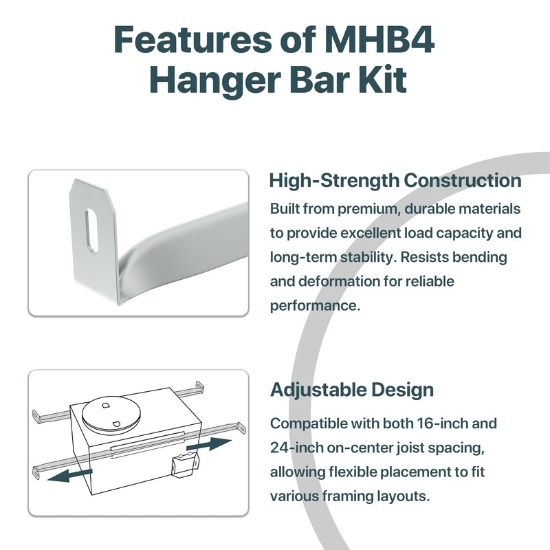 MHB4 Ventilation Fans Hanger Bar Kit for Broan-NuTone Invent Series
