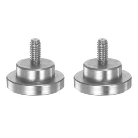 sourcing map 2pcs Flat Contact Points 12mm Dia 5mm Length M2.5 Thread 303 Stainless Steel for Dial Digital Indicator Depth Gauge Thickness Gauge