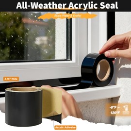 JKLESA Flashing Tape for Windows and Doors, 3.75 in x 90 ft Roll, Acrylic Adhesive, Self-Adhesive Flashing Tape, Waterproof, UV Resistant, Great for Sealing Doors, Windows, and Construction & Repairs