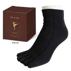 BE ALKA 5 Finger Arch Forming Socks, Black, Medium