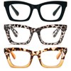 Kodilin 3er Pack Vintage Oversize Square Frame Large Retro Square
