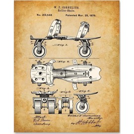 Roller Skates - 11x14 Unframed Patent Print - Makes a Great Gift Under $15 for Retro Home and Skaters
