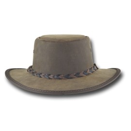 Barmah Hats Squashy Bronco Leather Hat 1022BL / 1022CH (XLarge, Rustic)