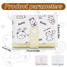 AfitLulu Small Ladies Purse PU Leather Women Wallets with 7 Card Slots and ID Window, Womens Purse Small Wallet Short Cartoon Animal Patterns Card Holder Wallet Trifold for Daily Use (Blue)