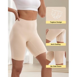 INNERSY Women's Slip Shorts for Under Dresses High Waisted Shorts 3-Pack(Black Nude White,Small)