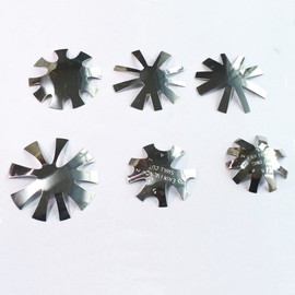 6Pcs Silver Nail Manicure Edge Trimmer DIY Plate Module, Stainless Steel Easy French Smile Line Gel Cutter, Nail Acrylic Tool Kit, 6 Patterns French Nail Cutter V Smile Line Cutter Nail Edge Template