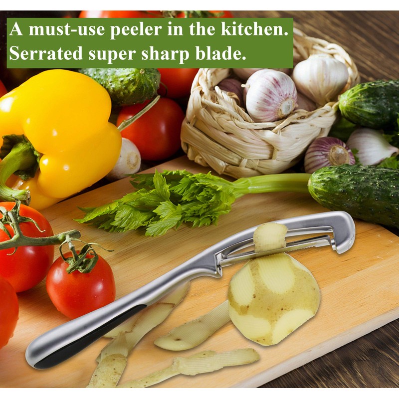 AAOTOKK 2 Pack Zinc Alloy Vegetable Peeler Stainless Steel Blades,