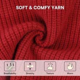 Queenmore Medium Dog Sweaters for Male Female Dogs, Soft Cozy Basic Knit Pullover,Warm Turtleneck Pet Winter Jacket,Boy Girl Christmas Clothes for Small to Large Canine M,Red