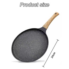 Nonstick Granite Crepe Pan, 10 Inch Flat Dosa Tawa Griddle for Pancakes, Tortillas & Roti – Induction Compatible, PFOA-Free Skillet with Stay-Cool Handle