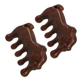 Ipetboom 2pcs Wide Tooth Wooden Hair Massager Comb Spa Scalp Care Tool Gua Brush