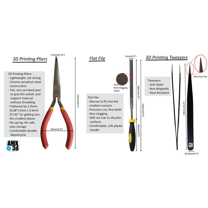 AMX3d Pro Grade Plus 3D Printer Tool Kit - All