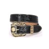 Western BK Belt Genuine Leather Floral Gold Star Horse Buckle