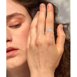 ZHESHY Gold Silver Ring for Women Birthstone 14K Gold-Plated Engagement Ring Promise Solitaire Thumb Ring with Gemstone Garnet Citrine Peridot Rings Golden Stacking Rings for Women Gift Size 52-64,