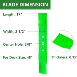 JYLEYJ GX20250 GY20568 Fit for John Dee re 48 inch Mower Blades L120 L130 L120 L130 L2048 L2548 Scotts L2048 High Lift Blades (3 Pack)