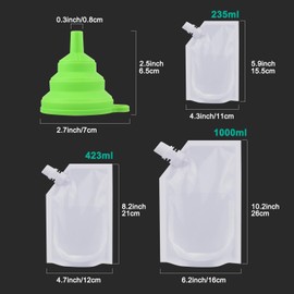 ERKOON ERKOON Cruise Sneak Alcohol Flasks Kit Concealable and Reusable Undetectable Leak-Proof Plastic Drinking Flasks Liquor Pouches, Rum Runner Flask Cruise Kit for Concerts, Travel, Party, Events