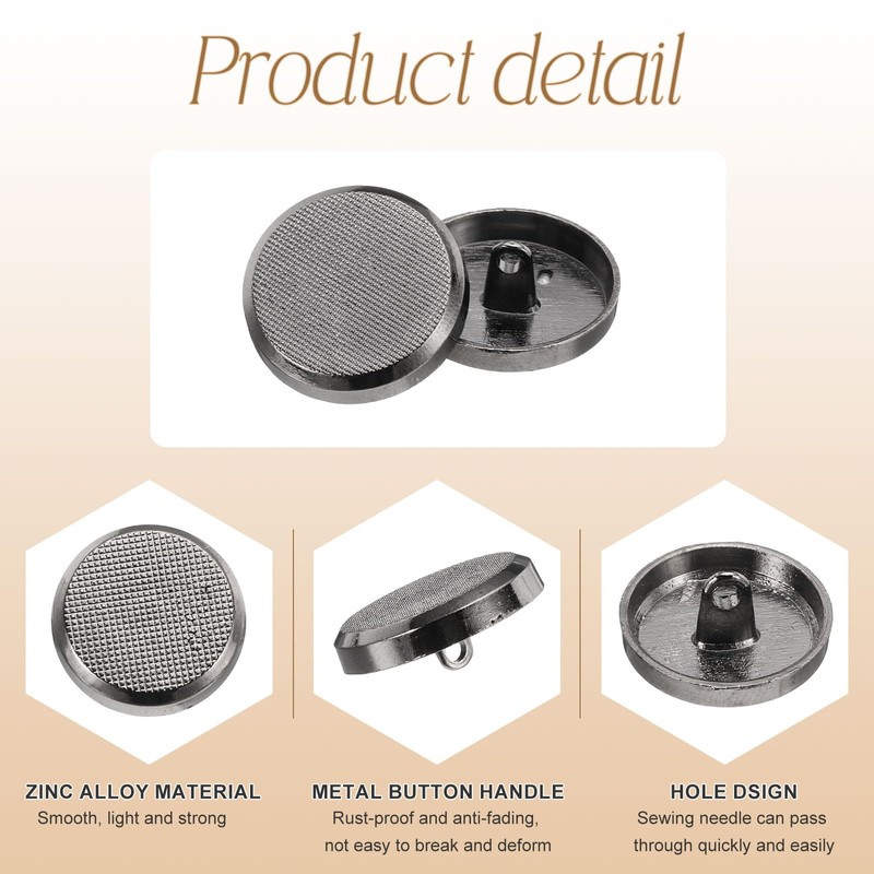 HARFINGTON 10pcs Metal Round Flat Buttons 18mm Zinc Alloy Shank