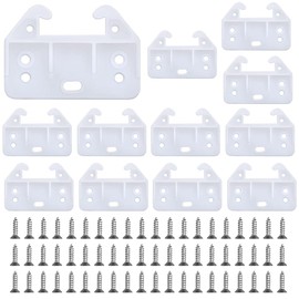 12Pcs Plastic Drawer Guides, Drawer Track Guides Replacement Parts Drawer Rail with Screws, Drawer Track Rail Guide Brackets for Hutches, Furniture, Dressers, Wardrob, White