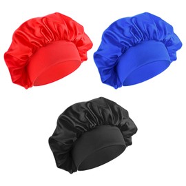 Hpmjz 3 Pcs Satin Kid Bonnets Child Sleeping Cap Girl Silk Sleeping Hat Boy Elastic Wide Band Bonnet Soft Breathable Sleep Cap Colorful Night Hats for Children Natural Long Short Hair Overnight
