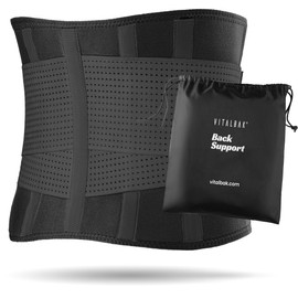 Back Brace for Men and Women | Helps with Injuries and Relieves Hip and Back Pain | Back Support Belt for the Lumbar Spine with Two Settings (XL - 106 to 120 cm, Black)