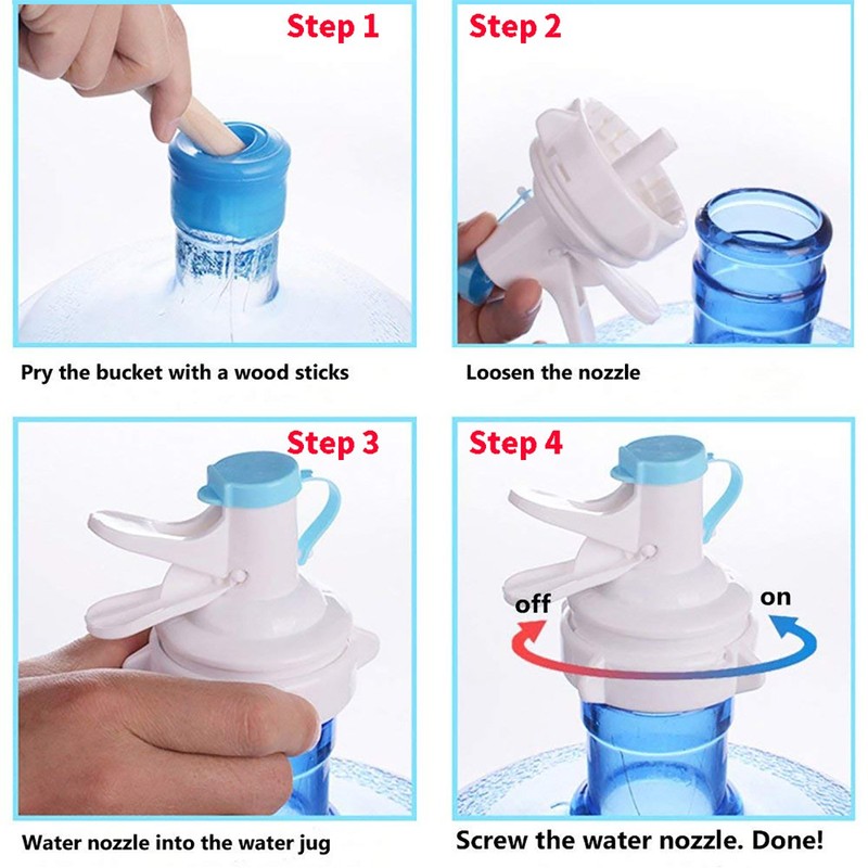 Water Dispenser Valve for 55mm Crown Top Drinking Bottle, Reusable