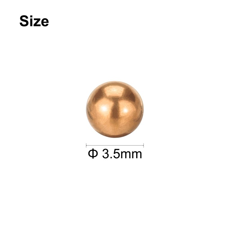 Sourcing Map 100 Pcs Precision Solid Copper Bearing Balls 3.5mm