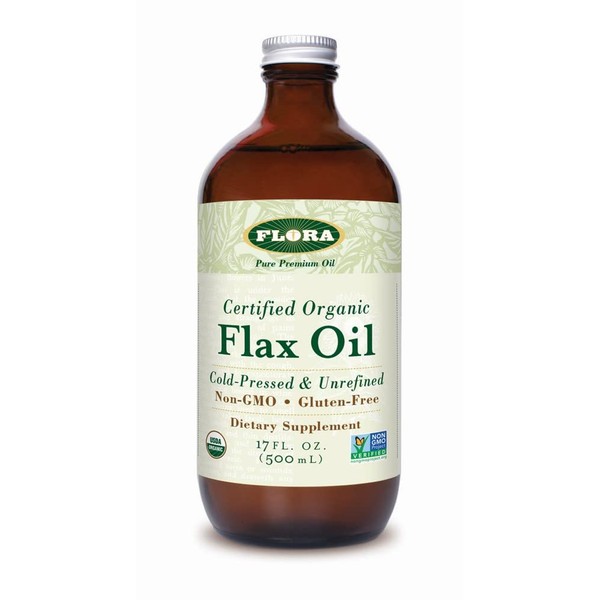 FLORA - Flax Oil, Omega-3s Rich, Certified Organic, 17 Fl Oz