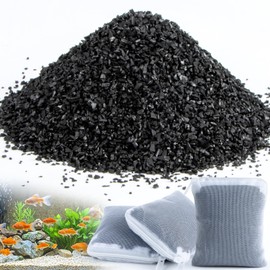 MAQIHAN Activated Charcoal - Activated Carbon Aquarium Filter Media Charcoal Pellets for Fish Tank Supplies Media Bags for Aquarium Coconut Shell Charcoal (350-gram, Nylon Bags)