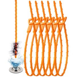 GDOMI 6 Pack Drain Clog Remover - Flexible Drain Snake for Effective Cleaning Hair and Debris in Sink or Bathtub, 20 Inch