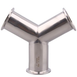 DERNORD Tri Clamp Wye Clamp End True Y Type Cross Tee Tube Stainless Steel 304 Three Way Elbow 2 Inch Pipe OD