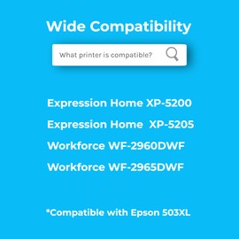 Cartridgeify 503 XL Printer Cartridges Compatible with Epson 503 503XL Cartridges Black (Pack of 2) for Expression Home XP-5200 XP-5205 XP5200 XP5205, Workforce WF-2960 WF-2965 WF-2960DWF WF-2965DWF