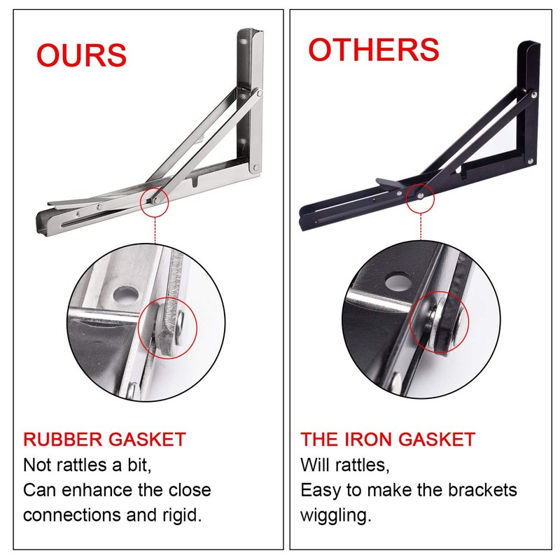 YUMORE 24" Folding Shelf Brackets, Max Load: 330lb Heavy Duty