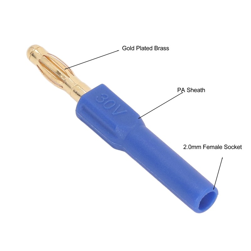 10Pcs Banana Plug 4.0mm Male to 2mm Female Connector 30V
