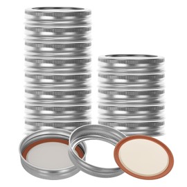 15Pcs 70mm/2.76" Canning Lids with Rings Regular Mouth for Canning Jars, Split Lids and Rings Food Grade Material, 100% Fit & Airtight for Regular Mouth Jars (15Ring+15Lids)