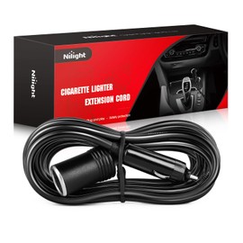 Nilight - Cable de extensión para encendedor de cigarrillos NI-WA-01C, resistente, 14 pies, 12 V/24 V, cargador de coche con enchufe para encendedor de cigarrillos
