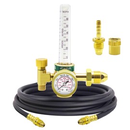 JZWELD Argon/CO2 Regulator Argon Flow Meter Gas Regulator Gauge for Mig Tig Weld with 6.6Ft Gas Hose Welding