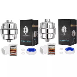 liuch-662 2 Pack 15 Stage Shower Filter for Hard Water Softener Remove Chlorine & Flouride