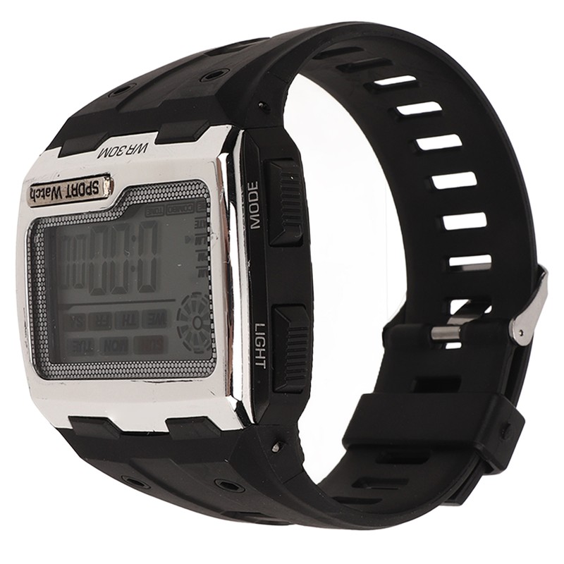 Men Digital Sports Watch WR30M Waterproof Day Date Display Electronic