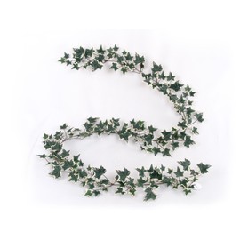 Larksilk Variegated English Ivy Garland Artificial Silk Greenery, Faux Ivy Vine Hanging Plant Home, Wedding, Party Decoration 6 Ft (Green White)