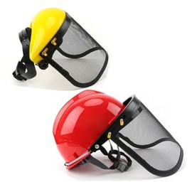 Weeding Work Face Protection Safety Helmet with Net - 1PC Red