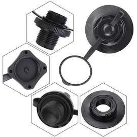 BUZIFU 2pcs Air Valve Inflatable Boat Spiral Air Plugs One-Way Inflation Replacement Anti-Leakage Bungs Screw Valve Airbed Plug Replacement for Rubber Dinghy Raft Kayak Pool Boat Airbeds,Black