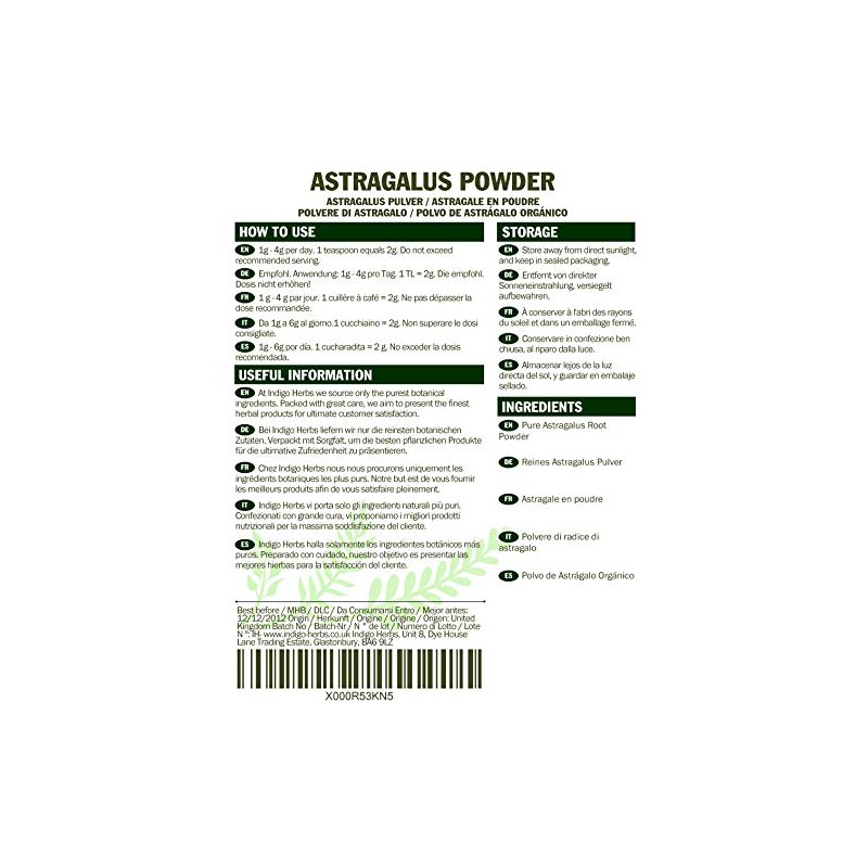 Indigo Herbs Astragalus Powder 100g